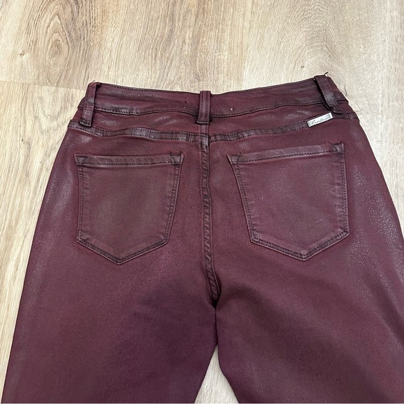 KanCan Maroon Wax Coated Skinny Jeans size 7/27 - Picture 7 of 7
